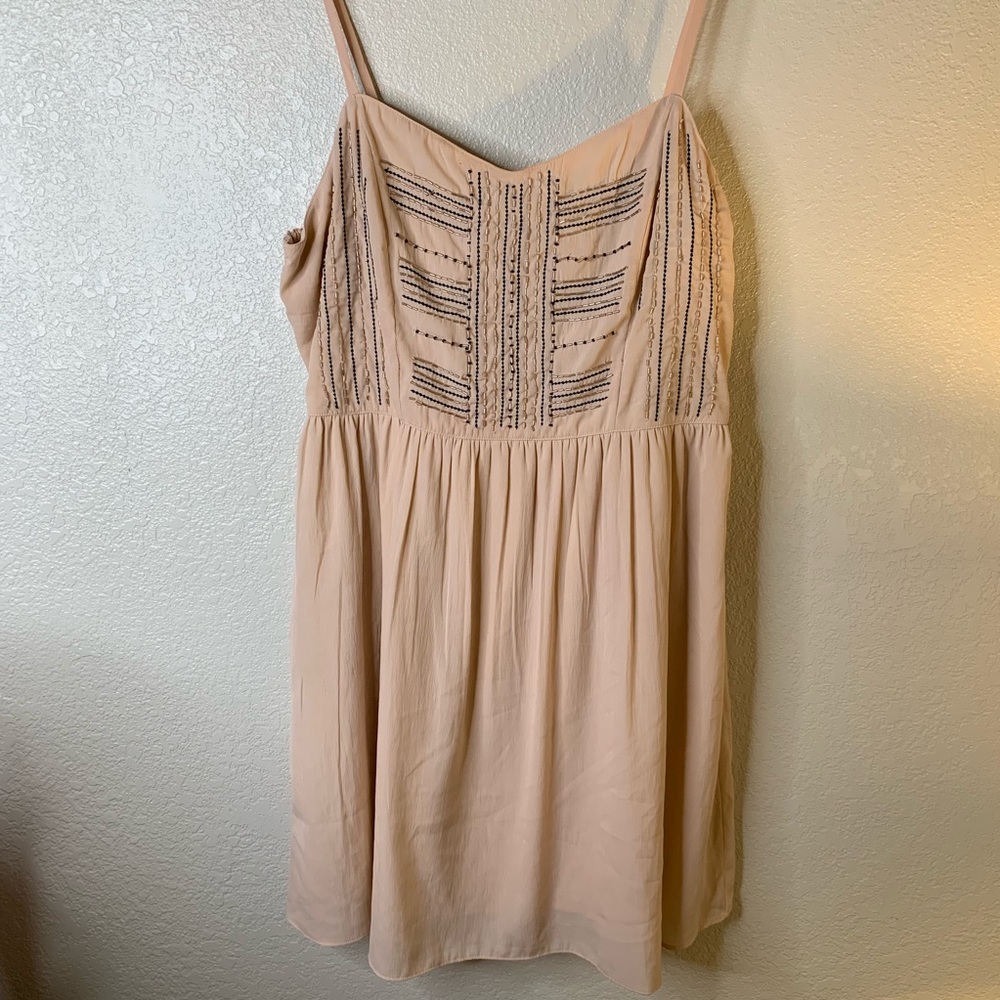American Eagle beaded tan dress